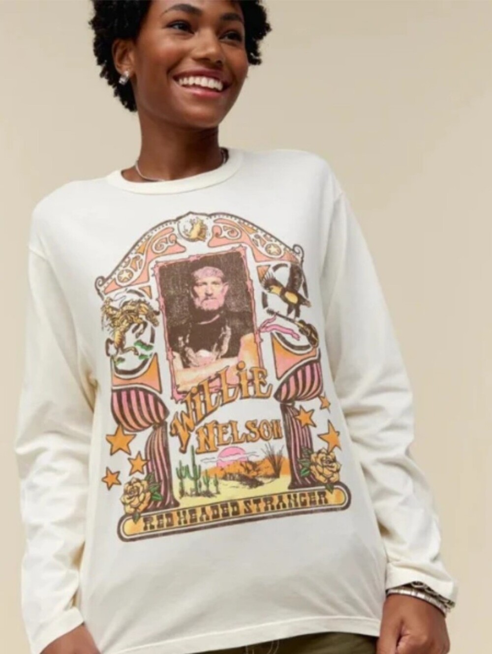 DAYDREAMER NWOT Willie Nelson Long Sleeve tee